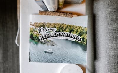 White and green happy birthday card